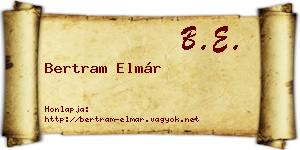 Bertram Elmár névjegykártya