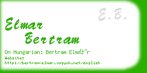 elmar bertram business card